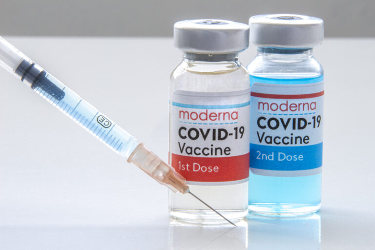 Bottles of Moderna vaccine