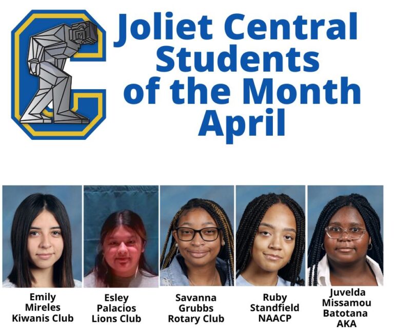Joliet Central and West High School Student of the Month April 2024