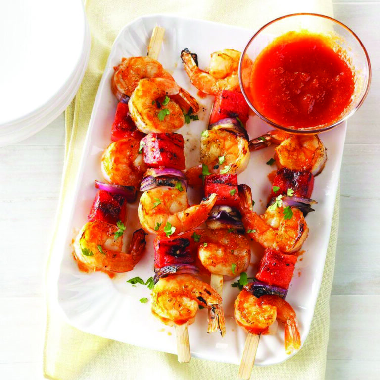 Enjoy Spicy Shrimp & Watermelon Kabobs for a Flavorful 30-Minute Meal