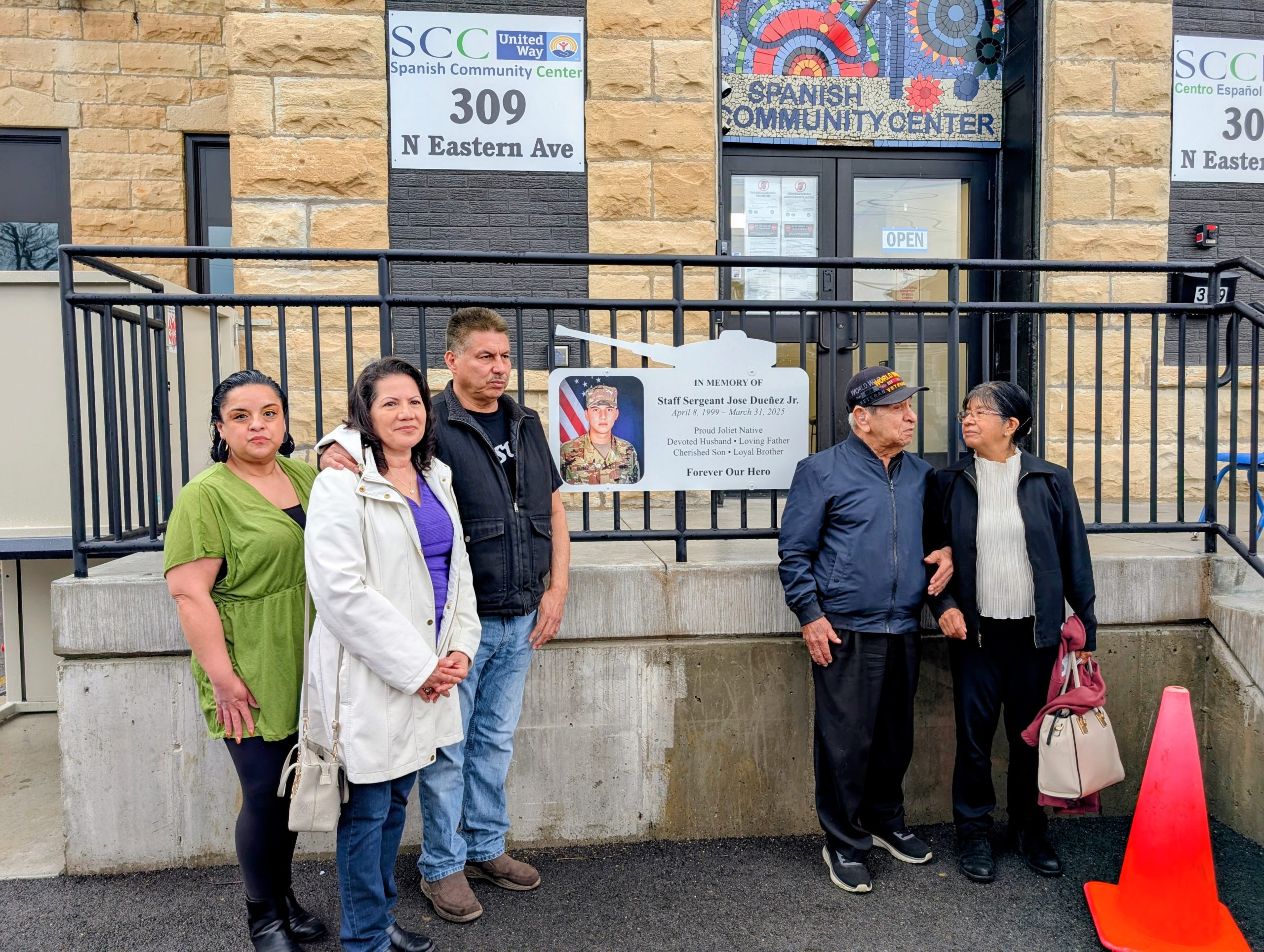 Community honors Sgt. Jose Dueñez Jr. with memorial tribute and sign unveiling in Joliet